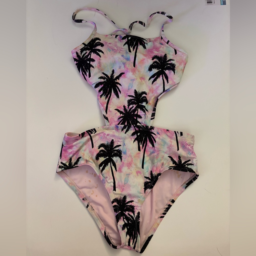 Beach Lingo One Piece Palm Tie-Dye Swimsuit (Size 12)